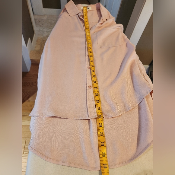 Jak & Rae Pink Blouse sz M Shirt Button Up Work Long Sleeve Dress Top - Picture 7 of 8